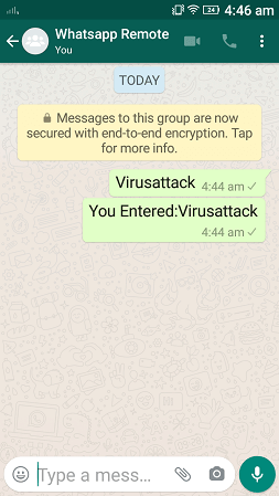 Virusattack command, whatsapp cloud remote